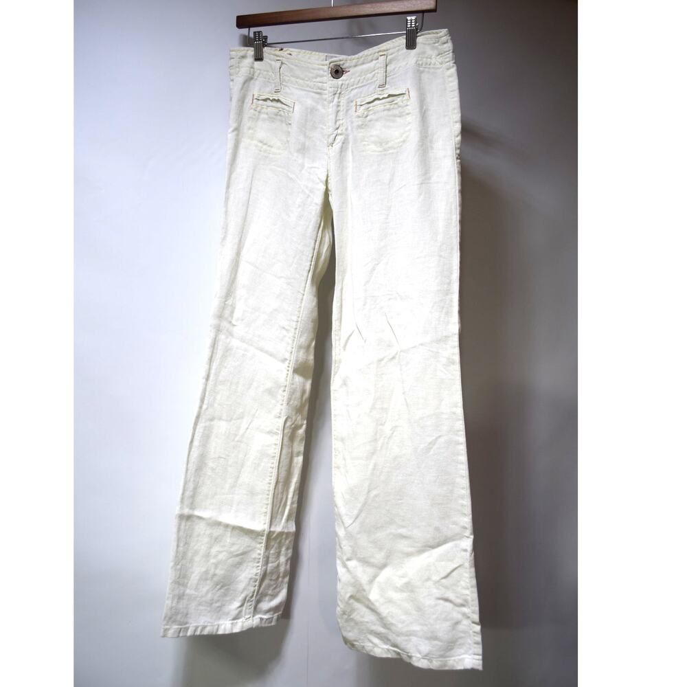 Sanctuary Clothing Los Angeles White Linen Blend Relaxed Fit Pants Women's Small